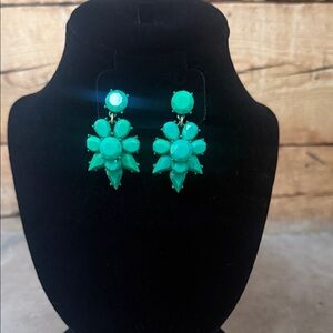 J. Crew Emerald Green Floral Drop Earrings